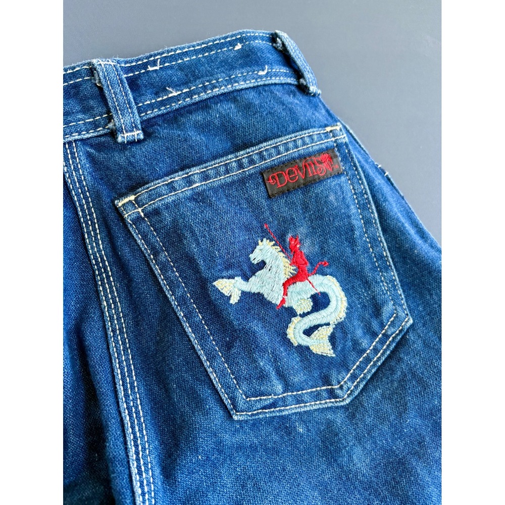 Vintage Devil's Disco Jeans Women's‎ 28x33 | 70s Bootcut Embroidered